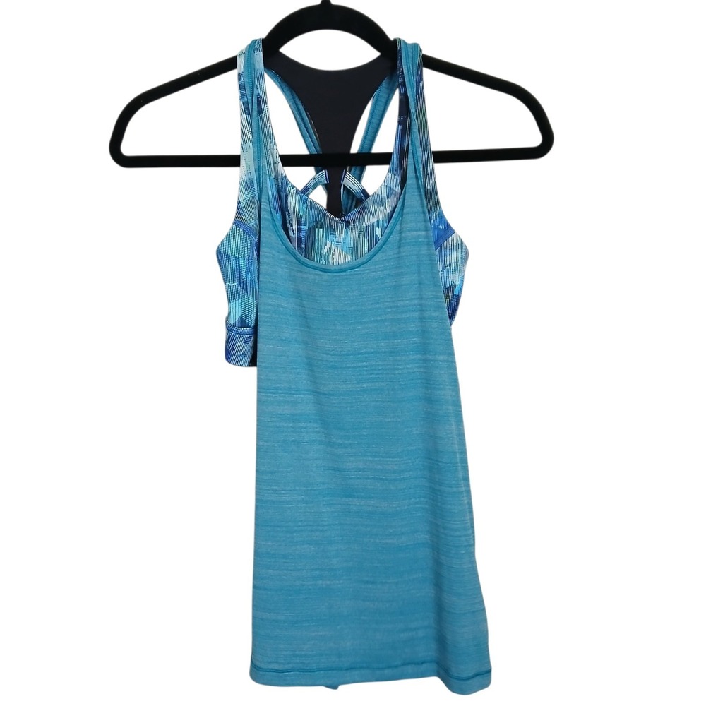 Lululemon Tank Top Womens 2 Twist & Toil Tank Built In Bra Size 4 Yoga Racerback